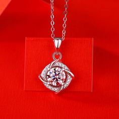 Main Stone: Moissanite Cubic Zirconia Main Stone Quantity: 1 Pendant Size: 13mm * 20mm Accent Stone: AAA Cubic Zirconia Metal Material: Solid 925 Sterling Silver Metal Electroplating: Rhodium Main Stone Weight: 1 carat Total Weight: 2.5g Diamond-white Cubic Zirconia Diamond-shaped Jewelry, Silver Diamond-shaped Cubic Zirconia Necklace, Silver Cubic Zirconia Diamond-shaped Necklace, White Gold Diamond-shaped Necklace For Gift, Silver Diamond-shaped Jewelry, Silver Diamond-shaped Fine Jewelry Necklaces, Fine Jewelry Silver Diamond-shaped Necklace, Brilliant Cut Moissanite Diamond-shaped Jewelry, Fine Jewelry Silver Diamond-shaped Necklaces