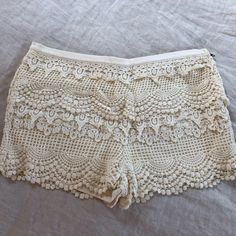 So Cute! Worn Only Once. Im A Big Wear It Once Person And Then They Sit In My Closet. So Everything Is In Almost Brand New Condition. Make Me An Offer Everything Has To Go! Size 2 Crochet Lace Shorts, Pins And Needles, Crochet Lace, Shopping List, Lace Shorts, So Cute, Size 2, Womens Shorts, Wardrobe