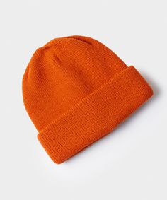 Rototo Bulky Watch Cap in Orange - Todd Snyder Stocking Stuffers For Men, Watch Cap, Beanie Style, Thick Wool, Men Store, Knitted Beanie, Winter Warmers, Cold Weather Accessories, Knit Beanie