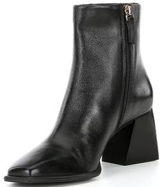 GB Holy-Grail Leather Block Heel Booties | Dillard's High Ankle Boots With Reinforced Heel For Work, High Ankle Work Boots With Reinforced Heel, Workwear Boots With Reinforced Heel And High Ankle, Wide Calf Boots With Padded Heel And Square Toe, High Ankle Boots With Zipper And Medium Width, High Ankle Boots With Zipper, Medium Width, Wide Calf High Ankle Boots, Medium Width High Ankle Boots With Zipper Closure, Medium Width High Ankle Boots With Zipper