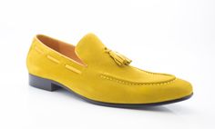 Style: 1377-05S-Mustard Exquisite slip-on Venetian Loafer in Supple Suede from the Carrucci by Maurice collection features tone on tone Calfskin lacing and tassel detailing! Spring Formal Suede Tassel Loafers, Formal Suede Tassel Loafers For Spring, Formal Spring Suede Tassel Loafers, Elegant Tassel Loafers For Spring Galas, Elegant Slip-on Moccasins With Tassels, Elegant Tasseled Slip-on Moccasins, Yellow Formal Loafers For Spring, Formal Yellow Loafers For Spring, Yellow Slip-on Loafers For Formal Occasions