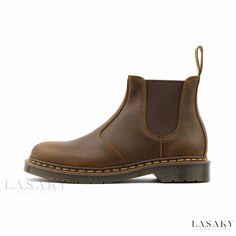 Lasaky - Vintage Round Toe Chelsea Boots in Brown - Short Shafted Riding Boots Classic Martin Boots With Round Toe For Outdoor, Classic Outdoor Martin Boots With Round Toe, Brown Chelsea Boots With Reinforced Heel And Round Toe, Casual Brown Moto Boots With Steel Toe, Brown Closed Toe Walking Boots, Brown Closed Toe Boots For Walking, Casual Brown Closed Toe Chelsea Boots, Fall Steel Toe Ankle-high Martin Boots, Fall Season Steel Toe Ankle-high Martin Boots