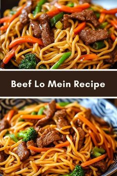 Beef Lo Mein Recipe Steak Low Mein, Healthy Low Mein, Le Mein Recipe, Beef And Brocolli Lo Mein, Beef Lo Mein Recipe Crockpot, Crockpot Beef Lo Mein, Li Mein Recipe, Lo Mein Recipe Plain, Beef Lo Mein Sauce