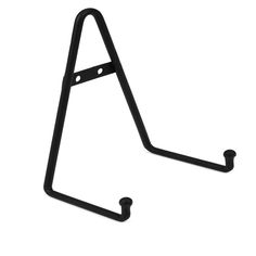 a black metal triangle shaped object on a white background