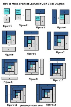 how to make a perfect log cabin quilt block diagram for the beginner's guide