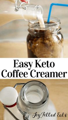 easy keto coffee creamer recipe in a mason jar