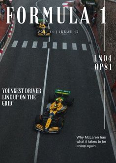 the cover of formula 1 magazine shows two racing cars driving on a race track in front of spectators