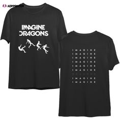 a black t - shirt with the words imagine dragon's on it