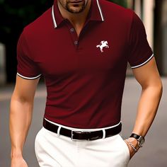 Season:Summer; Fabric:35% Cotton; Sleeve Length:Short Sleeve; Look After Me:Washable,Wet and Dry Cleaning; Gender:Men's; Style:Basic,Fashion,Comfortable; Elasticity:Micro-elastic; Tops Type:Polo Shirt,Golf Shirt; Occasion:Holiday,Casual; Fit Type:Regular Fit; Pattern:Color Block,Horse; Design:Patchwork,Embroidery; Neckline:Lapel; Listing Date:04/23/2024 Embroidery Summer, Embroidery Neckline, Green Polo Shirt, Patchwork Embroidery, Embroidery Patchwork, Basic Fashion, Green Polo Shirts, Green Polo, Style Comfortable