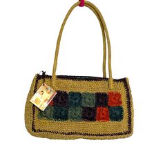 Madura Handicrafts Shoulder Bag Straw Top Zip Closure New With Tags Approximate Measurements In Pictures Fully Lined Beautifully Designed And Crafted In Indonesia Casual Brown Jute Shoulder Bag, Casual Brown Square Hobo Bag, Casual Brown Jute Hobo Bag, Daily Use Fair Trade Jute Bag, Handmade Light Brown Shoulder Bag For Daily Use, Casual Rectangular Jute Hobo Bag, Eco-friendly Beige Rectangular Shoulder Bag, Casual Handmade Brown Satchel, Casual Brown Handmade Satchel