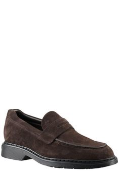 100 Le | Hogan Men's H576 Mocassino Loafers in Ebano | FW23/24 Moc Toe Loafers With Suede Lining In Calf Leather, Calf Leather Loafers With Suede Lining And Moc Toe, Calf Leather Loafers With Moc Toe And Suede Lining, Leather Moccasins With Suede Lining For Semi-formal Occasions, Semi-formal Leather Moccasins With Suede Lining, Business Slip-ons With Calf Leather And Suede Lining, Business Slip-ons With Suede Lining In Calf Leather, Formal Calf Leather Moccasins With Suede Lining, Luxury Moccasins For Business Casual With Stitched Sole