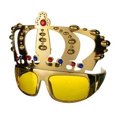 Look fabulous for Mardi Gras or any Masquerade Ball when you add our shiny Jeweled Crown Sunglasses to your costume. Our unique and great looking mask-like sunglasses are sure to spice up your Mardi Gras or Halloween ensemble and add to your disguise. One size fits most adults.