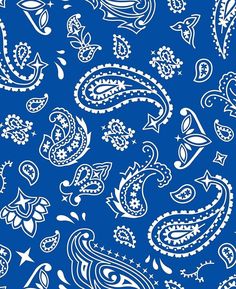 a blue and white paisley background