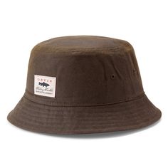 Waxed Cotton Bucket Hat Casual Waterproof Sun Hat With Curved Brim, Casual Summer Waterproof Bucket Hat, Casual Waterproof Bucket Hat For Summer, Casual Waterproof Sun Hat, Casual Waterproof Sun Hat With Short Brim, Casual Wide Brim Waterproof Bucket Hat, Outdoor Waxed Brimmed Hats, Outdoor Brown Cotton Bucket Hat, Casual Waterproof Bucket Hat With Curved Brim