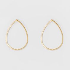 Metal Drop Earrings - A New Day Gold, Size: Large Accessories Wardrobe, Staple Earrings, Large Drop Earrings, Metal Drop, Phd Student, Brass Wood, Fashion Must Haves, Nickel Free Earrings, Statement Drop Earrings