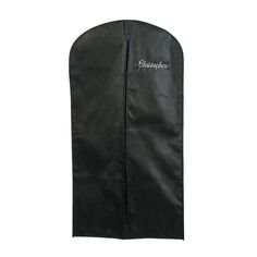 a black garment bag with the word's logo on it, sitting in front of a white background