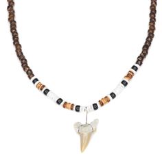 a beaded necklace with an animal's head on it