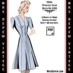 a vintage sewing pattern for a dress