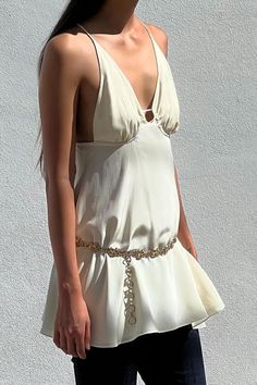 Show stopping, delicate and dainty, our Mini String Dress is inspired by one’s pre-teens, reimagined and crafted with pure luxurious silk combo, chiffon and crepe de chine. String Dress, Halter Dress, Chiffon, Pure Products, Silk, Clothes