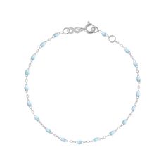 Gigi Clozeau - Classic Gigi Baby Blue bracelet, White Gold, 6.7 Baby Blue Jewelry, Blue Sweet 16, Bracelet White Gold, Colorful Inspiration, Prom 2024, Resin Bracelet, Fresh Perspective, Prom Jewelry, Gold Baby