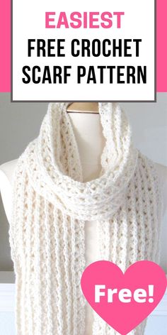 the free crochet scarf pattern is on display