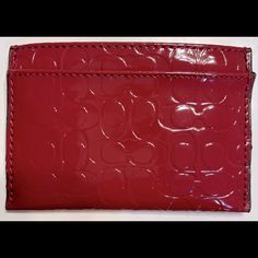 Authentic Coach Red Patent Leather Card Case Approximate Size: 4”X2.75” Authentic Guaranteed, Purchased Directly From Coach In Brand New Condition Stored In Plastic Bag, Smoke Free & Pet Free Environment. Compact Red Leather Wallet, Red Formal Bag With Card Slots, Rectangular Coach Coin Purse For Gift, Compact Red Wallet For Daily Use, Trendy Red Rectangular Wallet, Coach Rectangular Card Holder For Everyday, Classic Red Bag With Card Slots, Red Leather Wallets With Cell Phone Pocket, Trendy Red Wallet With Cell Phone Pocket