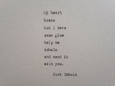 an old typewriter with the words my heart broke but i have some glue on it