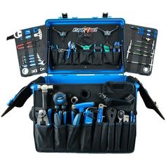 an open tool case with tools in it