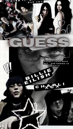 the poster for guess is shown in black and white