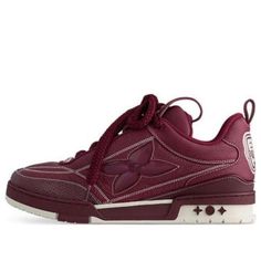 LOUIS VUITTON Skate Sneakers 'Burgundy' 1ABZ6D Luxury Purple Low-top Sneakers, Burgundy Low-top Sneakers With Boost Midsole, Burgundy Leather Sneakers For Sports, Designer Purple Low-top Sneakers, Burgundy Low-top Sneakers, Burgundy Low-top Sneakers With Red Sole, Burgundy Sneakers With Red Sole, Skate Sneakers, Limited Edition Sneakers