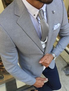 Orem Gray Slim Fit Suit – BOJONI Morning Suits, Trendy Mens Fashion, Suit Material, Men Spring