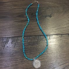 Brand New Great Pop Of Color Pop Of Color, Silver Blue, Blue And Silver, Womens Jewelry Necklace, Turquoise Necklace, Color Pop, Color Blue, Coin, Jewelry Necklaces