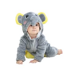 PRICES MAY VARY. 🐘【Package】: 1*Cute Baby Elephant Christmas Outfit Halloween Costume, Newborn Infant Toddler Winter Onesie Pajamas Cosplay 🐘【Designed For Baby】: 1.Size is a little larger than normal, providing enough space to accommodate the rapid growth of the baby. 2.Double zipper from top and bottom, it goes all the way to the back for easy diaper changing. 3.Two little ears were sewn on both sides of the hood, like a real lovely animal, it looks especially cute! 4.Chic edging finish of the Halloween Costume Newborn, Outfit Halloween, Animal Christmas, Toddler Winter, Baby Girl Boy, Onesie Pajamas, Baby Halloween Costumes