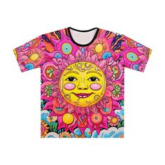 happy trippy psychedelic  sun god shirt .: Material: 100% polyester .: Medium fabric (5.6 oz/yd² (190 g/m .: Seam thread color automatically matched to design (black or white) .: Extra large sizes available .: Loose fit Sun God, Festival Wear, Fashion Tees, Fabric Weights, Print T Shirt, Extra Large, Summer Fashion, Floral Prints, Adult Outfits