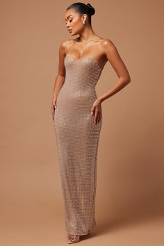 Lindsey Embellished Gown - Nude Nude Embellished Dress, Nude Dress, Embellished Gown, Luxe Fashion, Gown Dress, Embellished Dress, Beaded Dress, Matching Dresses, Holiday Dresses