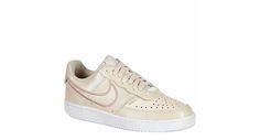 NIKE Womens Court Vision Low Sneaker - OFF WHITE Nike Leather Sneakers For Spring, Spring Nike Leather Sneakers, Spring Leather Nike Sneakers, Off White Nike, Court Vision, Rack Room Shoes, Rack Room, Nike Womens, White Nike