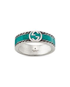 Gucci Sterling Silver & Enamel Interlocking G Ring Gucci Ring, G Ring, Gucci Rings, Zodiac Rings, Gucci Jewelry, Stylish Rings, Sparkling Rings, Buy Gucci, Enamel Ring