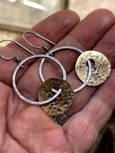 Artisan Hammered Metal Earrings, Hammered Metal Fusion Jewelry, Fusion Hammered Metal Jewelry, Fusion Style Hammered Metal Jewelry, Rustic Hammered Jewelry For Anniversary, Rustic Hand Forged Metal Jewelry, Rustic Hammered Metal Jewelry, Rustic Hammered Bronze Jewelry, Rustic Hammered Brass Jewelry