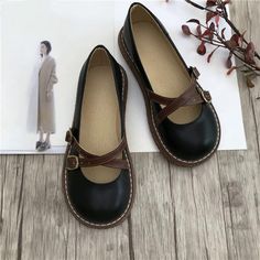 Department Name: Adult Item Type: Flats Outsole Material: Rubber Closure Type: Slip-On Flats Type: Basic Insole Material: PU Lining Material: PU Occasion: Casual Toe Shape: Round Toe Fashion Element: Shallow Upper Material: PU Season: Spring/Autumn Fit: Fits true to size, take your normal size Pattern Type: Solid Casual Summer Mary Janes With Rubber Sole, Casual Mary Janes With Rubber Sole For Summer, Casual Brown Flat Mary Janes, Casual Mary Janes With Rubber Sole, Casual Ankle-high Mary Janes For Spring, Spring Casual Ankle-high Mary Janes, Casual Summer Mary Janes With Round Toe, Summer Mary Janes With Leather Sole And Round Toe, Casual Low-top Mary Janes