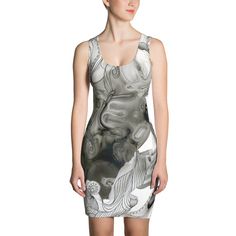 Octopus Abstract Black and White All-Over Printed by AnOctopusADay Asbury Park Nj, Asbury Park, Printed Dress, Rompers, Womens Dresses, Black And White, Dresses