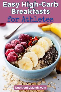 Easy High-Carb Breakfasts for Athletes Breakfast Ideas To Grow Glutes, High Carb Breakfast Ideas, Healthy Recipes For Athletes, Healthy Meals For Athletes, Meals For Athletes, Athlete Recipes, Athlete Breakfast