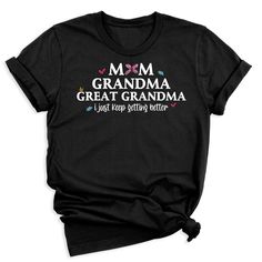 👩👵👵‍🦳 Celebrate three generations with our Mom Grandma Great Grandma Tee! For different Mother's Day t-shirt designs, please take a look at our Mother's Day collection. https://www.greatwoodboutique.com/collections/mothers-day-tee-shirts Mother's Day Black Shirt With Custom Print, Black Shirt With Custom Print For Mother's Day, Mother's Day Black T-shirt With Custom Print, Black T-shirt With Funny Text For Mother's Day, Mother's Day Black Tops With Graphic Print, Black Graphic Print T-shirt For Mother's Day, Mom Grandma Great Grandma, Generations Of Love, Great Grandma