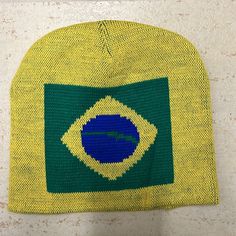 Cap Brasil Brazilian Brazilian Flag Touca Gorro Casual Adjustable Yellow Beanie, Casual Yellow Adjustable Beanie, Yellow One Size Fits Most Beanie, Yellow One Size Cap Hat, Casual Yellow Hat One Size, Casual Yellow Cap, Don Ed Hardy, Brazilian Flag, Floppy Beach Hat