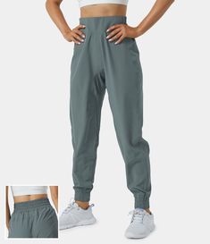 Women's High Rise Waistband Elastic Joggers. Polyester-96%, Spandex-4%, Polyester, Spandex. Pocket. Machine wash cold. Do not dry clean. Do not iron. Do not bleach. Wash with like colors. Turn garment inside out. Plain. Jogger. Length Full Length. High Rise. Hiking Joggers, Sweat Stains, Casual Joggers, Leg Work, Casual Sporty, Bleach Wash, Samar, Womens Workout Outfits, Joggers Womens