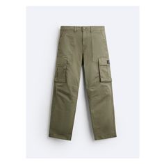 Relaxed fit pants. Front pockets and back welt pockets. Flap patch pockets at legs. Washed effect. Front zip and button closure. Streetwear Straight Cargo Pants With Patch Pockets, Streetwear Cargo Pants With Welt Pockets And Straight Leg, Streetwear Bottoms With Welt Pockets And Straight Hem, Straight Cargo Pants With Patch Pockets For Streetwear, Fall Streetwear Cargo Pants With Welt Pockets, Fall Cargo Pants With Welt Pockets For Streetwear, Streetwear Chinos With Pockets And Straight Hem, Straight Hem Chinos For Streetwear With Pockets, Khaki Workwear Bottoms With Pockets