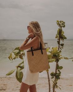 Straw Beach Tote, Rattan Bag, Perfect Tote Bag, Suede Fabric, Shoulder Bag Black, Beach Tote, Balinese, Together We Can, Leather Handles