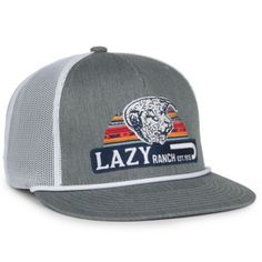 More than a brand....We are Lazy J Ranch Wear. Function...Comfort...Style. 5 panel high profile crown to sport your all time favorite logo Structured two tone twill front panels to keep it's shape Breathable mesh back panels to keep you cool Trendy flat visor with rounded edges and visor cord Adjustable single row snap closure for the perfect fit Lazy J Ranchwear Logo Embroidered on Front Center Sports Trucker Hat With Embroidered Logo 5-panel, Adjustable Six-panel Hat With Logo Print, Casual 5-panel Trucker Hat With Custom Logo, Sporty 5-panel Trucker Hat With Embroidered Logo, Six-panel Snapback Hat With Custom Logo For Outdoor, Casual Snapback Hat With Custom Logo, Trendy Flats, Ranch Wear, Tractor Supply