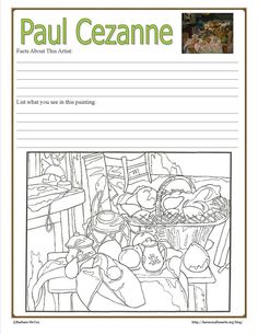 paul cezanne worksheet