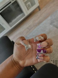 Business Nails, Duck Nails, Edgy Nails, French Tip Acrylic Nails, Colored Acrylic Nails, Dope Nail Designs, Short Square Acrylic Nails, Exotic Nails