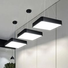 Contemporary Black Acrylic Led Pendant Light For Office - Square Chandelier Design / 14 White Office Hanging Lights, Light For Office, Square Chandelier, Colors Black And White, Staircase Lighting, Contemporary Pendant Lights, Chandelier Pendant, Contemporary Chandelier, Kitchen Lighting Fixtures